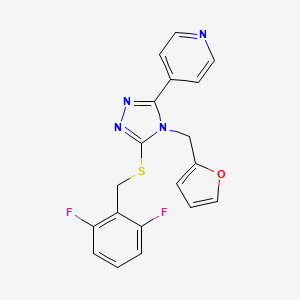 molecular formula C19H14F2N4OS B12130560 4-{5-[(2,6-difluorobenzyl)sulfanyl]-4-(furan-2-ylmethyl)-4H-1,2,4-triazol-3-yl}pyridine 