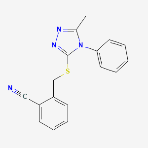 molecular formula C17H14N4S B1213066 2-[[(5-Methyl-4-phenyl-1,2,4-triazol-3-yl)thio]methyl]benzonitrile 