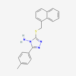 molecular formula C20H18N4S B12130688 5-(4-Methylphenyl)-3-(naphthylmethylthio)-1,2,4-triazole-4-ylamine 