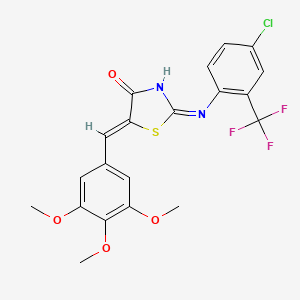 molecular formula C20H16ClF3N2O4S B12130708 (5Z)-2-{[4-chloro-2-(trifluoromethyl)phenyl]amino}-5-(3,4,5-trimethoxybenzylidene)-1,3-thiazol-4(5H)-one 