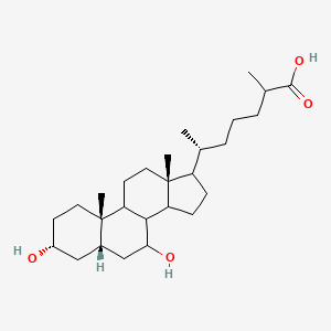 molecular formula C27H46O4 B1213077 3,7-Dihydroxycoprostanic acid 