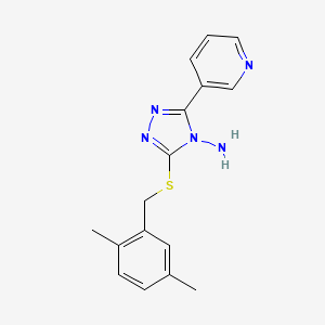 molecular formula C16H17N5S B12130796 3-[(2,5-Dimethylphenyl)methylthio]-5-(3-pyridyl)-1,2,4-triazole-4-ylamine 