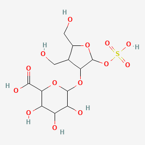 B1213085 6-[4,5-Bis(hydroxymethyl)-2-sulfooxyoxolan-3-yl]oxy-3,4,5-trihydroxyoxane-2-carboxylic acid CAS No. 94619-52-0