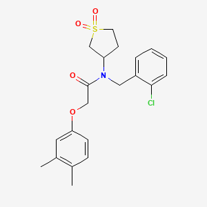 molecular formula C21H24ClNO4S B12130855 N-(2-chlorobenzyl)-2-(3,4-dimethylphenoxy)-N-(1,1-dioxidotetrahydrothiophen-3-yl)acetamide 