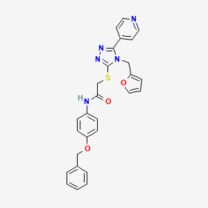 molecular formula C27H23N5O3S B12130894 N-[4-(benzyloxy)phenyl]-2-{[4-(furan-2-ylmethyl)-5-(pyridin-4-yl)-4H-1,2,4-triazol-3-yl]sulfanyl}acetamide 
