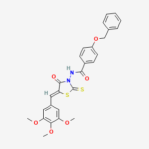 molecular formula C27H24N2O6S2 B12130907 (Z)-4-(benzyloxy)-N-(4-oxo-2-thioxo-5-(3,4,5-trimethoxybenzylidene)thiazolidin-3-yl)benzamide 