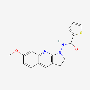 molecular formula C17H15N3O2S B12130959 N-(7-methoxy-2,3-dihydro-1H-pyrrolo[2,3-b]quinolin-1-yl)thiophene-2-carboxamide 