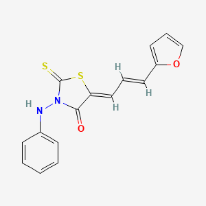 molecular formula C16H12N2O2S2 B12131004 5-((2E)-3-(2-furyl)prop-2-enylidene)-3-(phenylamino)-2-thioxo-1,3-thiazolidin-4-one 