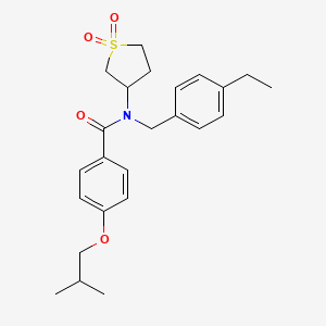 molecular formula C24H31NO4S B12131032 N-(1,1-dioxidotetrahydrothiophen-3-yl)-N-(4-ethylbenzyl)-4-(2-methylpropoxy)benzamide 