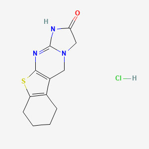 molecular formula C12H14ClN3OS B1213104 1,2,3,5,6,7,8,9-Octahydro(1)benzothieno(2,3-d)imidazo(1,2-a)pyrimidin-2-one hydrochloride CAS No. 76871-95-9