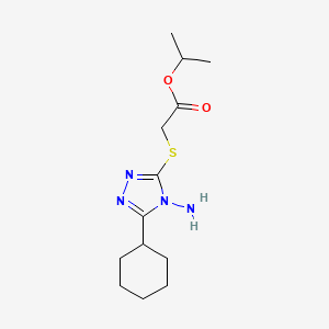 molecular formula C13H22N4O2S B12131042 Methylethyl 2-(4-amino-5-cyclohexyl-1,2,4-triazol-3-ylthio)acetate CAS No. 585560-35-6