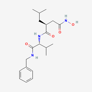 B1213105 (2S)-N-[(2R)-1-(benzylamino)-3-methyl-1-oxobutan-2-yl]-N'-hydroxy-2-(2-methylpropyl)butanediamide CAS No. 132259-06-4
