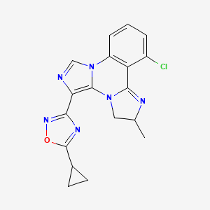 Diimidazo(1,5-a:1',2'-c)quinazoline, 12-chloro-5-(5-cyclopropyl-1,2,4-oxadiazol-3-yl)-2,3-dihydro-2-methyl-, (S)-