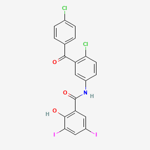 n-[4-Chloro-3-(4-chlorobenzoyl)phenyl]-2-hydroxy-3,5-diiodobenzamide