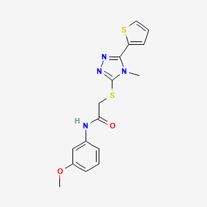 molecular formula C16H16N4O2S2 B12131124 N-(3-Methoxy-phenyl)-2-(4-methyl-5-thiophen-2-yl-4H-[1,2,4]triazol-3-ylsulfanyl)-acetamide 