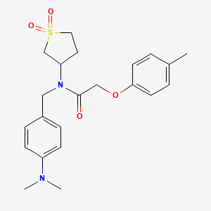molecular formula C22H28N2O4S B12131176 N-[4-(dimethylamino)benzyl]-N-(1,1-dioxidotetrahydrothiophen-3-yl)-2-(4-methylphenoxy)acetamide 