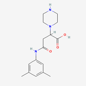 molecular formula C16H23N3O3 B12131189 4-((3,5-Dimethylphenyl)amino)-4-oxo-2-(piperazin-1-yl)butanoic acid 
