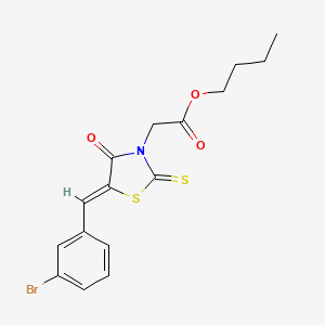 molecular formula C16H16BrNO3S2 B12131230 butyl [(5Z)-5-(3-bromobenzylidene)-4-oxo-2-thioxo-1,3-thiazolidin-3-yl]acetate 