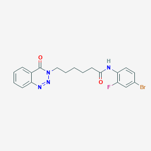 molecular formula C19H18BrFN4O2 B12131238 N-(4-bromo-2-fluorophenyl)-6-(4-oxo-1,2,3-benzotriazin-3(4H)-yl)hexanamide 