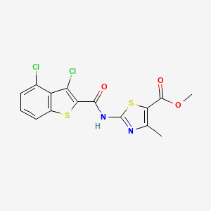 molecular formula C15H10Cl2N2O3S2 B12131262 Methyl 2-{[(3,4-dichloro-1-benzothiophen-2-yl)carbonyl]amino}-4-methyl-1,3-thiazole-5-carboxylate 
