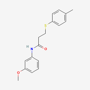 molecular formula C17H19NO2S B1213135 N-(3-甲氧基苯基)-3-[(4-甲基苯基)硫基]丙酰胺 