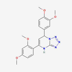 molecular formula C20H21N5O4 B1213140 5-(2,4-Dimethoxyphenyl)-7-(3,4-dimethoxyphenyl)-1,7-dihydrotetrazolo[1,5-a]pyrimidine 