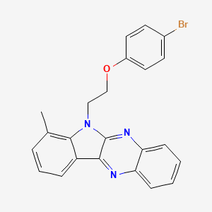 molecular formula C23H18BrN3O B12131567 1-Bromo-4-[2-(4-methylindolo[2,3-b]quinoxalin-5-yl)ethoxy]benzene 