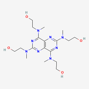 molecular formula C18H32N8O4 B1213160 2,2',2'',2'''-(Pyrimido(5,4-d)pyrimidine-2,4,6,8-tetrayltetrakis(methylimino))tetrakisethanol CAS No. 16908-49-9