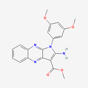 molecular formula C20H18N4O4 B12131691 methyl 2-amino-1-(3,5-dimethoxyphenyl)-1H-pyrrolo[2,3-b]quinoxaline-3-carboxylate 
