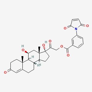 molecular formula C32H35NO8 B1213172 Cortisol-21-3-maleimidobenzoate CAS No. 73499-12-4