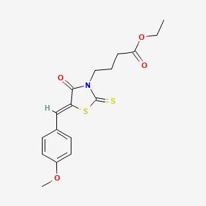 molecular formula C17H19NO4S2 B12131731 ethyl 4-[(5Z)-5-(4-methoxybenzylidene)-4-oxo-2-thioxo-1,3-thiazolidin-3-yl]butanoate 