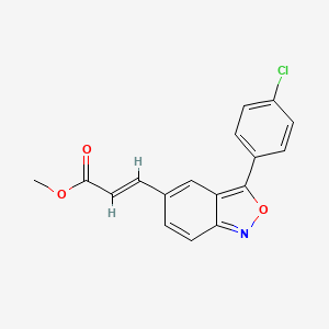 molecular formula C17H12ClNO3 B12131797 methyl (2E)-3-[3-(4-chlorophenyl)benzo[c]isoxazol-5-yl]prop-2-enoate 