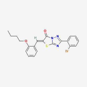 molecular formula C21H18BrN3O2S B12131807 (5Z)-2-(2-bromophenyl)-5-(2-butoxybenzylidene)[1,3]thiazolo[3,2-b][1,2,4]triazol-6(5H)-one 