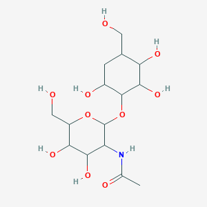 molecular formula C15H27NO10 B121319 N-[4,5-dihydroxy-6-(hydroxymethyl)-2-[2,3,6-trihydroxy-4-(hydroxymethyl)cyclohexyl]oxyoxan-3-yl]acetamide CAS No. 148253-86-5