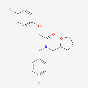 molecular formula C20H21Cl2NO3 B12131905 N-(4-chlorobenzyl)-2-(4-chlorophenoxy)-N-(tetrahydrofuran-2-ylmethyl)acetamide 