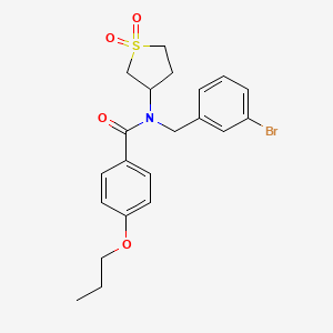molecular formula C21H24BrNO4S B12131947 N-(3-bromobenzyl)-N-(1,1-dioxidotetrahydrothiophen-3-yl)-4-propoxybenzamide 