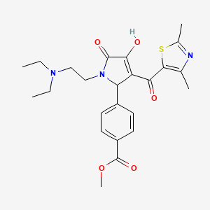 molecular formula C24H29N3O5S B12131998 methyl 4-{1-[2-(diethylamino)ethyl]-3-(2,4-dimethyl-1,3-thiazole-5-carbonyl)-4-hydroxy-5-oxo-2,5-dihydro-1H-pyrrol-2-yl}benzoate 