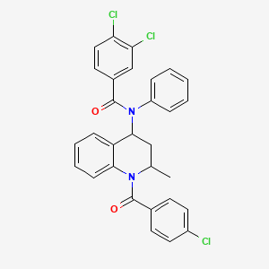 molecular formula C30H23Cl3N2O2 B12132008 3,4-dichloro-N-{1-[(4-chlorophenyl)carbonyl]-2-methyl-1,2,3,4-tetrahydroquinolin-4-yl}-N-phenylbenzamide 