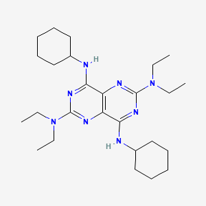 molecular formula C26H44N8 B1213211 Pyrimido[5,4-d]pyrimidine-2,4,6,8-tetramine, N4,N8-dicyclohexyl-N2,N2,N6,N6-tetraethyl- CAS No. 62134-35-4