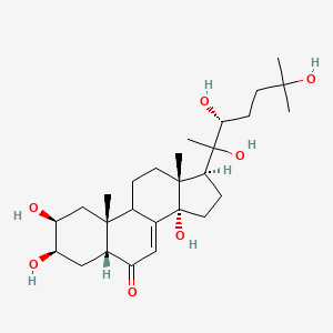 molecular formula C27H44O7 B1213222 (2S,3R,5R,10R,13R,14S,17S)-2,3,14-trihydroxy-10,13-dimethyl-17-[(3R)-2,3,6-trihydroxy-6-methylheptan-2-yl]-2,3,4,5,9,11,12,15,16,17-decahydro-1H-cyclopenta[a]phenanthren-6-one 