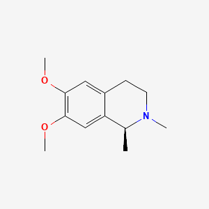 molecular formula C13H19NO2 B1213228 (S)-6,7-Dimethoxy-1,2-dimethyl-1,2,3,4-tetrahydroisoquinoline CAS No. 38221-25-9
