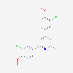 molecular formula C20H17Cl2NO2 B12132310 2,4-Bis(3-chloro-4-methoxyphenyl)-6-methylpyridine 