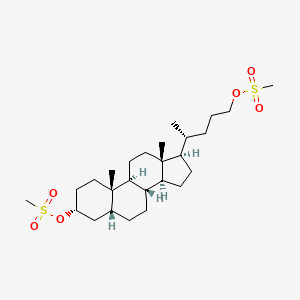molecular formula C26H46O6S2 B1213238 [(4R)-4-[(3R,5R,8R,9S,10S,13R,14S,17R)-10,13-dimethyl-3-methylsulfonyloxy-2,3,4,5,6,7,8,9,11,12,14,15,16,17-tetradecahydro-1H-cyclopenta[a]phenanthren-17-yl]pentyl] methanesulfonate CAS No. 3752-56-5