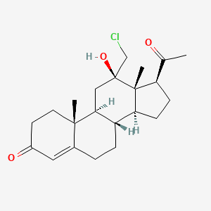 molecular formula C22H31ClO3 B1213239 12alpha-(Chloromethyl)-12-hydroxy-pregn-4-ene-3,20-dione CAS No. 7255-84-7