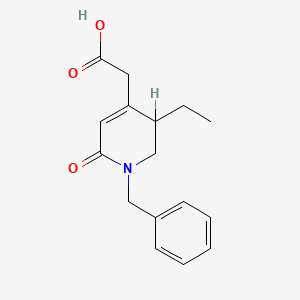 molecular formula C16H19NO3 B1213242 1-Benzyl-5-ethyl-1,2,5,6-tetrahydro-2-oxo-4-pyridineacetic acid CAS No. 66594-71-6