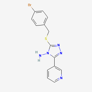 molecular formula C14H12BrN5S B12132425 3-(4-Bromo-benzylsulfanyl)-5-pyridin-3-yl-[1,2,4]triazol-4-ylamine CAS No. 840482-56-6