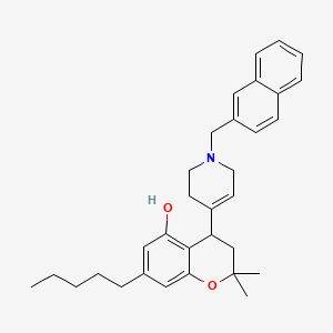 molecular formula C32H39NO2 B1213247 7-n-Pentyl-4-(1-(2-naphthylmethyl)-1,2,5,6-tetrahydro-4-pyridyl)-2,2-dimethylchroman-5-ol CAS No. 57645-12-2