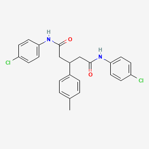 molecular formula C24H22Cl2N2O2 B1213252 Pentanediamide, N,N'-bis(4-chlorophenyl)-3-(4-methylphenyl)- CAS No. 69121-84-2