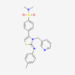 molecular formula C24H24N4O2S2 B12132596 N,N-dimethyl-4-[(2Z)-2-[(4-methylphenyl)imino]-3-(pyridin-3-ylmethyl)-2,3-dihydro-1,3-thiazol-4-yl]benzenesulfonamide 