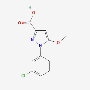 molecular formula C11H9ClN2O3 B1213260 1-(3-Chlorophenyl)-5-methoxy-1h-pyrazole-3-carboxylic acid CAS No. 55983-75-0